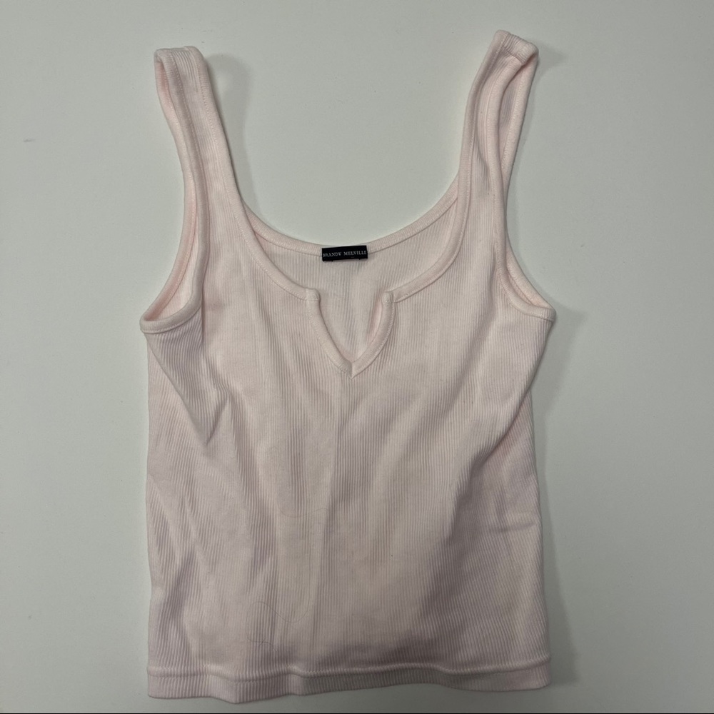 NWOT Brandy Melville Pink Cropped Tank Top